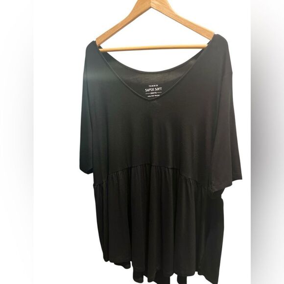 torrid Tops - Torrid Super Soft Babydoll Tunic Top Black Size 4